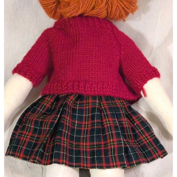 Handmade Doll Stockinette Schoolgirl Redhead Soft Sculpted Freckles Pouty 19" - Picture 15 of 16